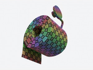 Toilet Paper Roll on Wall Mount 01 3D Model
