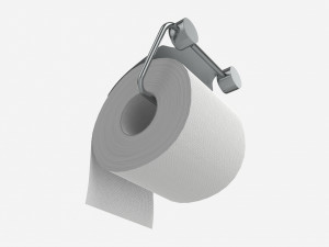 Toilet Paper Roll on Wall Mount 02 3D Model