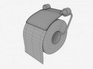 Toilet Paper Roll on Wall Mount 02 3D Model