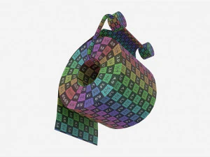 Toilet Paper Roll on Wall Mount 02 3D Model