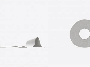 卫生纸卷（带展开部分） 3D 模型