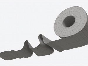 Toilet Paper Roll with Unrolled Part Modèle 3D