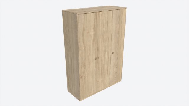 Wardrobe 3-door Wooden Modèle 3D .c4d .max .obj .3ds .fbx .stl .blend 