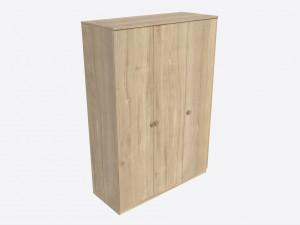 Wardrobe 3-door Wooden Modèle 3D