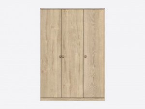 Wardrobe 3-door Wooden Modèle 3D