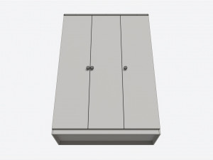Wardrobe 3-door Wooden Modèle 3D