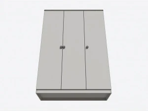 Arm&aacute;rio 3 portas Madeira Modelo 3D