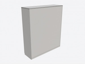 Wardrobe 4-door Wooden with Mirrors Model 3D