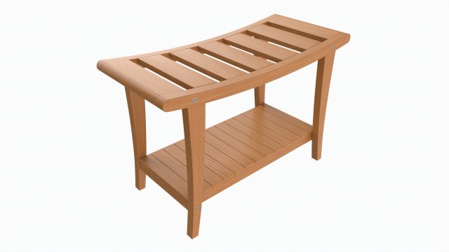 Bathroom Bench with Shelf Modello 3D .c4d .max .obj .3ds .fbx .stl .blend 