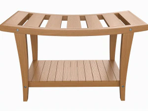 Panca da bagno con ripiano Modello 3D