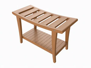 Panca da bagno con ripiano Modello 3D