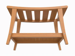 Panca da bagno con ripiano Modello 3D