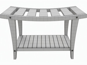 Bathroom Bench with Shelf Modello 3D