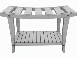 Panca da bagno con ripiano Modello 3D