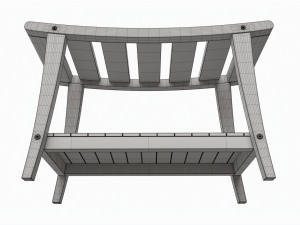 Bathroom Bench with Shelf Modello 3D