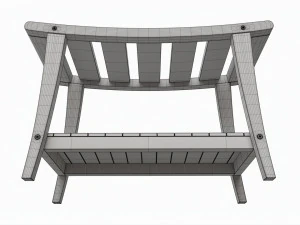 Panca da bagno con ripiano Modello 3D