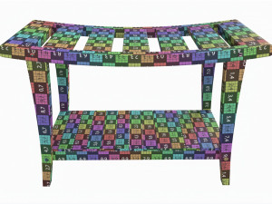 Bathroom Bench with Shelf Modello 3D