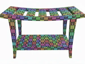 Panca da bagno con ripiano Modello 3D