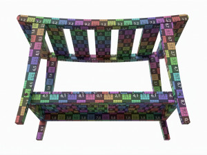 Bathroom Bench with Shelf Modello 3D