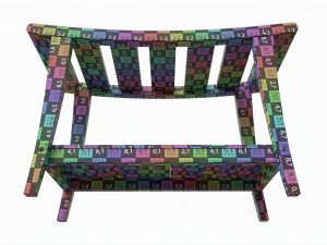 Panca da bagno con ripiano Modello 3D