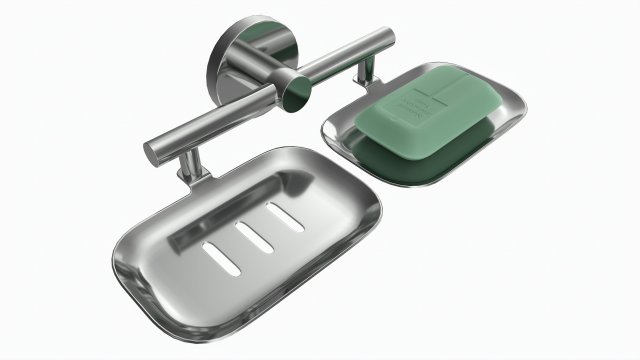 Bathroom Double Soap Holder 02 3D 모델 .c4d .max .obj .3ds .fbx .stl .blend 