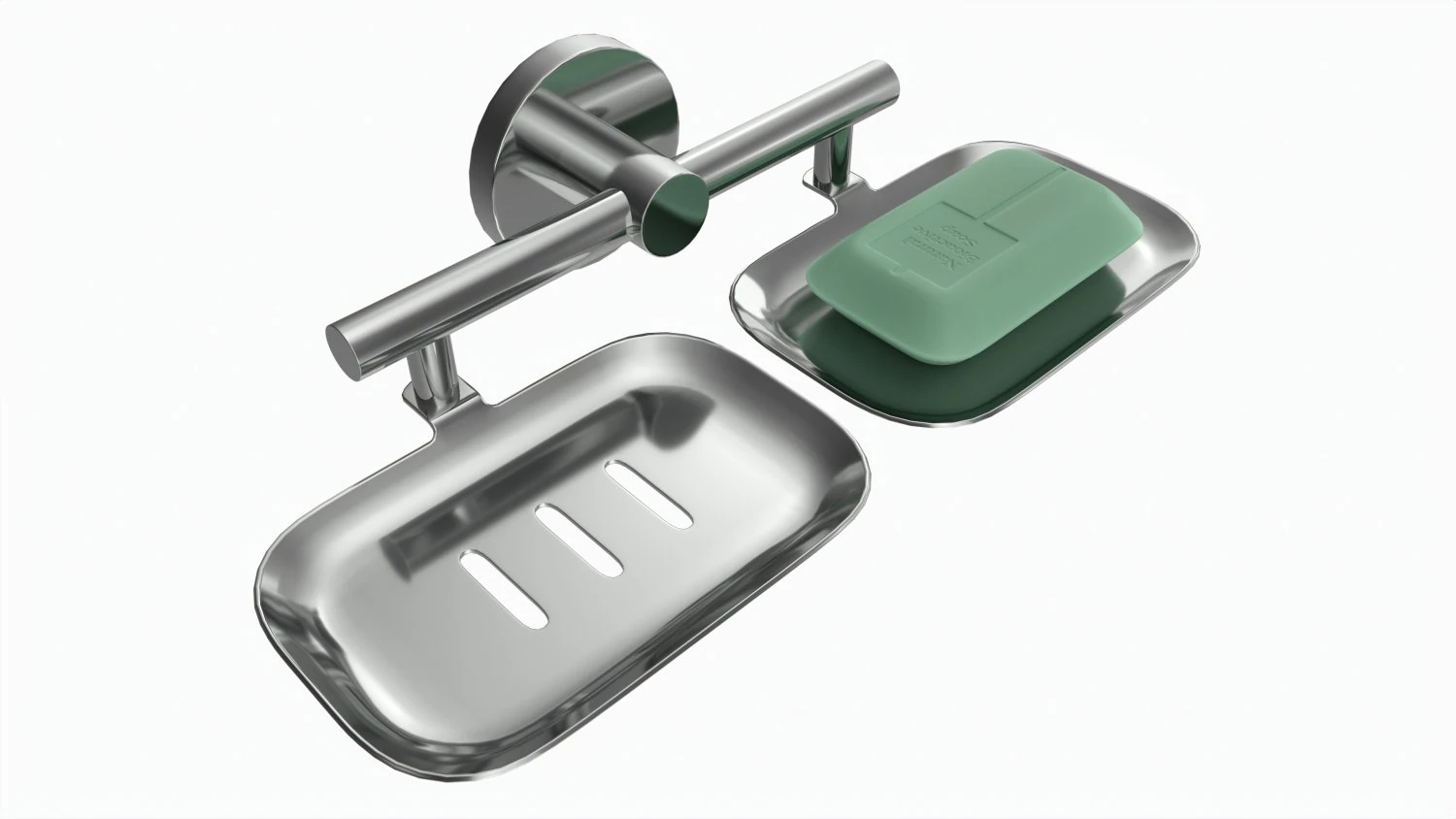 Bathroom Double Soap Holder 02 3D Model .c4d .max .obj .3ds .fbx .stl .blend 