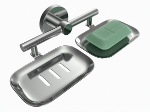 Bathroom Double Soap Holder 02 Model 3D
