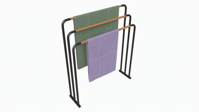 Bathroom Floor Towel Hanger Modelo 3D .c4d .max .obj .3ds .fbx .stl .blend 