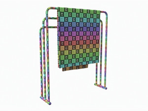 Bathroom Floor Towel Hanger Modelo 3D