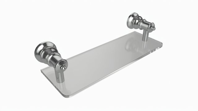 Bathroom Glass Shower Shelf 3D Model .c4d .max .obj .3ds .fbx .stl .blend 