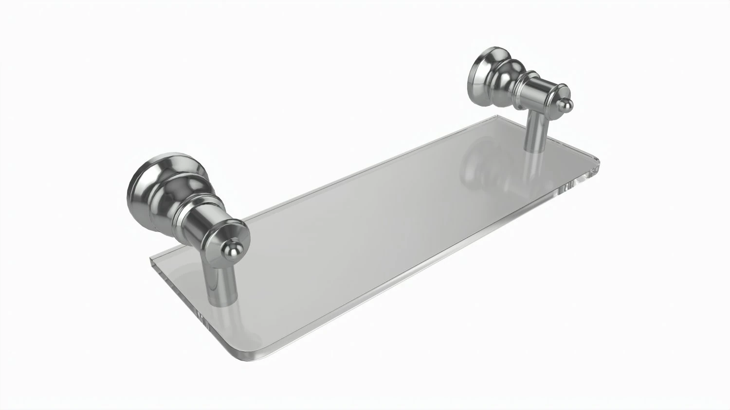 Bathroom Glass Shower Shelf 3D Model .c4d .max .obj .3ds .fbx .stl .blend