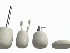 Bathroom Set Dispenser Tumbler Dish Brush 3D Model