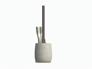 Bathroom Set Dispenser Tumbler Dish Brush 3D Model