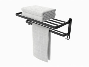 Bathroom Towel Rail Rack with Towels 3D Model