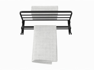 Bathroom Towel Rail Rack with Towels 3D Model