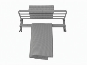 Bathroom Towel Rail Rack with Towels 3D Model