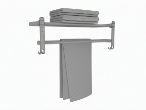Bathroom Towel Rail Rack with Towels 3D Model