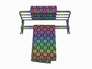 Bathroom Towel Rail Rack with Towels 3D Model