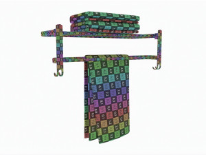 Bathroom Towel Rail Rack with Towels 3D Model