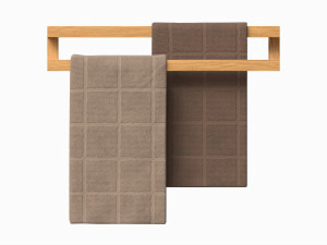 Bathroom Wall Mounted Wooden Towel Bar 3D Model