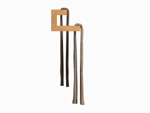 Bathroom Wall Mounted Wooden Towel Bar 3D Model