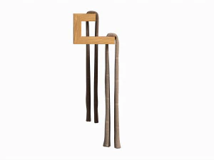 Bathroom Wall Mounted Wooden Towel Bar 3D Model