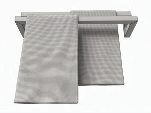 Bathroom Wall Mounted Wooden Towel Bar 3D Model
