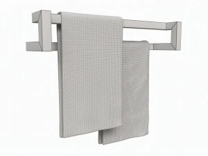 Bathroom Wall Mounted Wooden Towel Bar 3D Model
