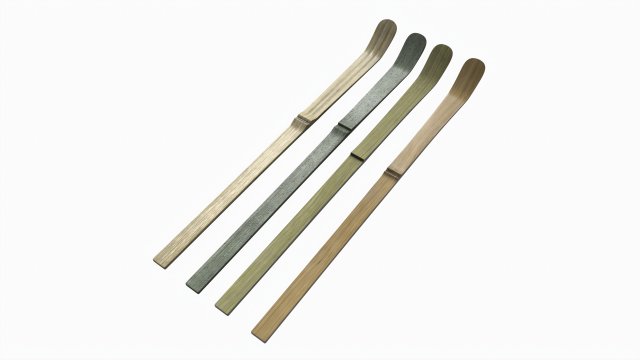 Japanese Bamboo Matcha Powder Spoon 3D Модель .c4d .max .obj .3ds .fbx .stl .blend