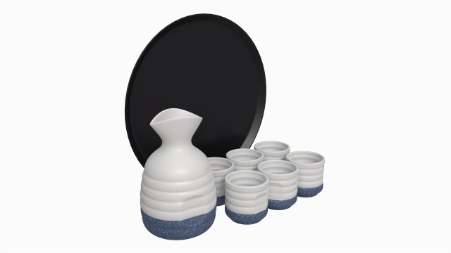 Japanese Ceramic Sake Set 01 Modelo 3D .c4d .max .obj .3ds .fbx .stl .blend 