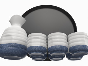 Japanese Ceramic Sake Set 01 Modelo 3D
