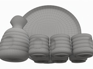 Japanese Ceramic Sake Set 01 Modelo 3D