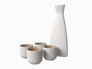Japanese Ceramic Sake Set 02 3D-Modell