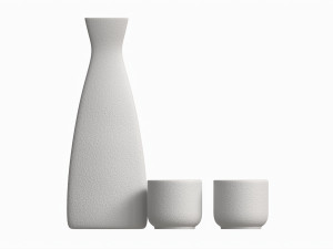 Japanese Ceramic Sake Set 02 3D-Modell
